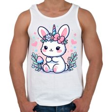 PRINTFASHION Nyuszikornis - Férfi atléta - Fehér