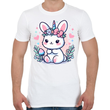 PRINTFASHION Nyuszikornis - Férfi póló - Fehér férfi póló