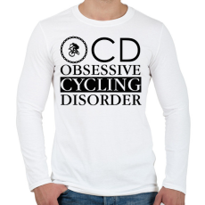 PRINTFASHION OCD - Biciklis - Férfi hosszú ujjú póló - Fehér