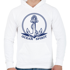 PRINTFASHION Oceán spirit - Férfi kapucnis pulóver - Fehér férfi pulóver, kardigán