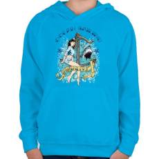 PRINTFASHION Óceáni vitorlázás - Gyerek kapucnis pulóver - Azúrkék