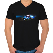 PRINTFASHION octane - Férfi V-nyakú póló - Fekete férfi póló