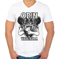 PRINTFASHION Odin Walhalla - Férfi V-nyakú póló - Fehér
