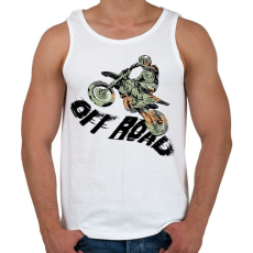PRINTFASHION Off road motosport - Férfi atléta - Fehér