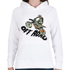 PRINTFASHION Off road motosport - Női kapucnis pulóver - Fehér női pulóver, kardigán