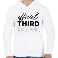 PRINTFASHION Official third wheel - Férfi kapucnis pulóver - Fehér férfi pulóver, kardigán