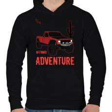 PRINTFASHION offroad - Férfi kapucnis pulóver - Fekete