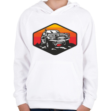 PRINTFASHION offroad - Gyerek kapucnis pulóver - Fehér gyerek pulóver, kardigán