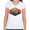 PRINTFASHION offroad - Női V-nyakú póló - Fehér