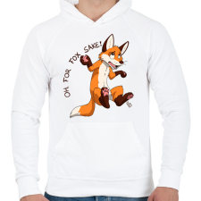 PRINTFASHION Oh For Fox Sake 2 - Férfi kapucnis pulóver - Fehér férfi pulóver, kardigán
