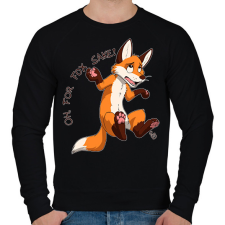 PRINTFASHION Oh For Fox Sake - Férfi pulóver - Fekete férfi pulóver, kardigán