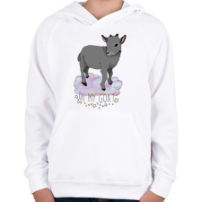 PRINTFASHION Oh my goat - Gyerek kapucnis pulóver - Fehér gyerek pulóver, kardigán