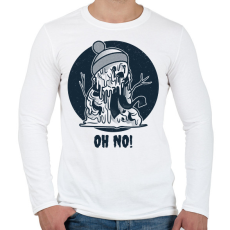 PRINTFASHION Oh No - Férfi hosszú ujjú póló - Fehér