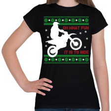 PRINTFASHION Oh what fun - Motoros - Női póló - Fekete női póló