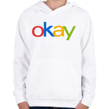 PRINTFASHION OKAY - Gyerek kapucnis pulóver - Fehér gyerek pulóver, kardigán