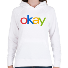 PRINTFASHION OKAY - Női kapucnis pulóver - Fehér