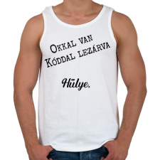 PRINTFASHION Okkal van kóddal lezárva - Telefontok - Férfi atléta - Fehér atléta, trikó