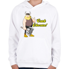 PRINTFASHION Okosan... - Gyerek kapucnis pulóver - Fehér