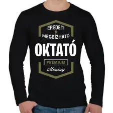 PRINTFASHION Oktató prémium minőség - Férfi hosszú ujjú póló - Fekete férfi póló
