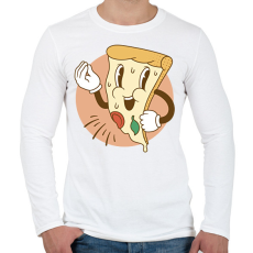 PRINTFASHION Olasz pizza - Férfi hosszú ujjú póló - Fehér