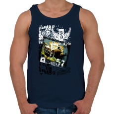 PRINTFASHION OLD CARS - Férfi atléta - Sötétkék