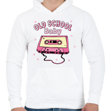 PRINTFASHION Old  School Baby - Férfi kapucnis pulóver - Fehér
