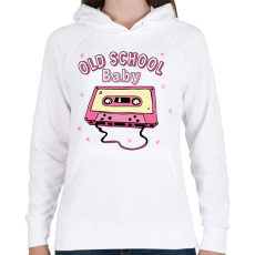 PRINTFASHION Old  School Baby - Női kapucnis pulóver - Fehér