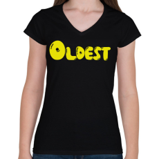 PRINTFASHION Oldest - Legidősebb tesó - Női V-nyakú póló - Fekete