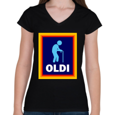 PRINTFASHION OLDI  - Női V-nyakú póló - Fekete