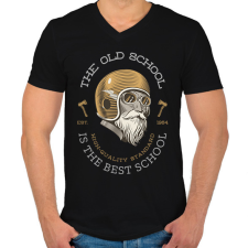 PRINTFASHION OLDSCHOOL - Férfi V-nyakú póló - Fekete férfi póló