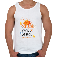 PRINTFASHION Ölelések Csókok Aperol! #goodvibes - Férfi atléta - Fehér atléta, trikó