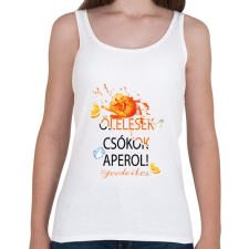 PRINTFASHION Ölelések Csókok Aperol! #goodvibes - Női atléta - Fehér női trikó