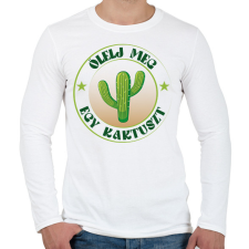 PRINTFASHION Ölelj meg egy kaktuszt - Férfi hosszú ujjú póló - Fehér férfi póló
