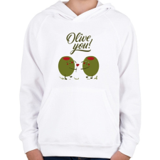 PRINTFASHION Oliva szerelem - Gyerek kapucnis pulóver - Fehér gyerek pulóver, kardigán