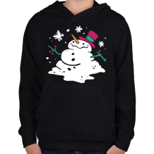 PRINTFASHION Olvadt hóember - Gyerek kapucnis pulóver - Fekete gyerek pulóver, kardigán
