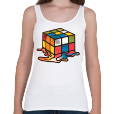 PRINTFASHION Olvadt rubik kocka - Női atléta - Fehér női trikó