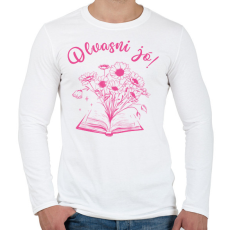 PRINTFASHION Olvasni jó! - Férfi hosszú ujjú póló - Fehér