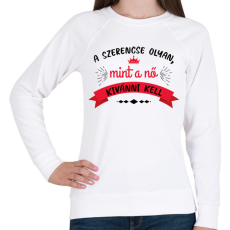 PRINTFASHION Olyan mint a nő - Női pulóver - Fehér