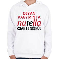 PRINTFASHION Olyan vagy - Gyerek kapucnis pulóver - Fehér