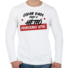 PRINTFASHION Olyan vagy mint a hétfő - Férfi hosszú ujjú póló - Fehér férfi póló
