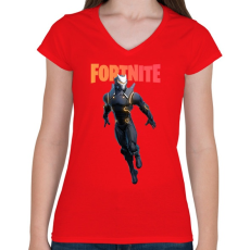 PRINTFASHION Omega Fortnite - Női V-nyakú póló - Piros