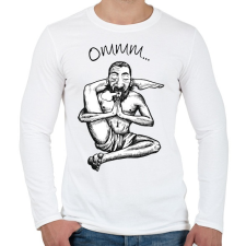 PRINTFASHION Ommm... - Jógázó férfi - Férfi hosszú ujjú póló - Fehér férfi póló