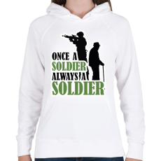PRINTFASHION Once a soldier - Női kapucnis pulóver - Fehér
