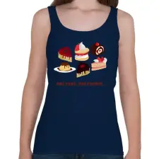 PRINTFASHION One cake - Női atléta - Sötétkék női trikó
