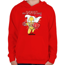 PRINTFASHION One Donut Man - Gyerek kapucnis pulóver - Piros gyerek pulóver, kardigán