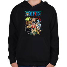 PRINTFASHION One piece csapat - Gyerek kapucnis pulóver - Fekete gyerek pulóver, kardigán