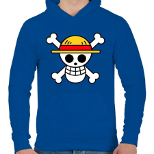 PRINTFASHION One piece - Logo - Férfi kapucnis pulóver - Királykék férfi pulóver, kardigán