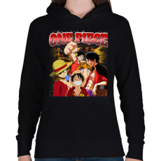 PRINTFASHION One Piece vintage - Női kapucnis pulóver - Fekete