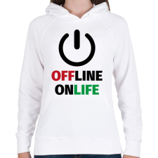 PRINTFASHION OnLife - Női kapucnis pulóver - Fehér női pulóver, kardigán