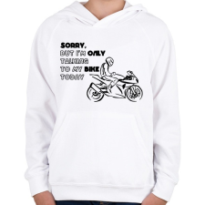 PRINTFASHION only my bike - Gyerek kapucnis pulóver - Fehér gyerek pulóver, kardigán